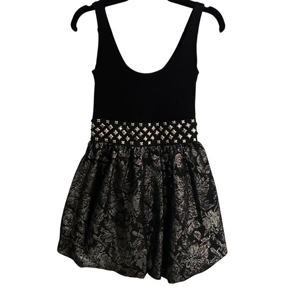 Y2K Black & Silver Studded Bubble Dress - Size Small - Do & Be - Picture 1 of 2